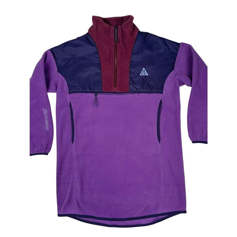 NWT Nike ACG Polartec Fleece Kids M Wolf Tree Tunic 1/4 Zip Purple FD2872599